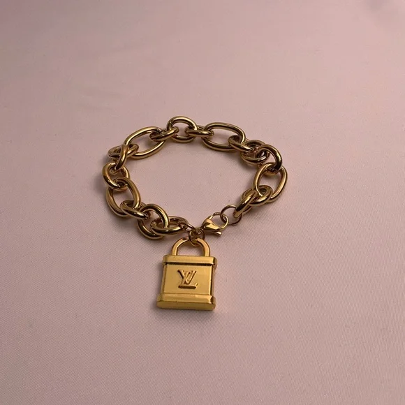Louis Vuitton Gold Lock Bracelet Padlock - Picture 2 of 5